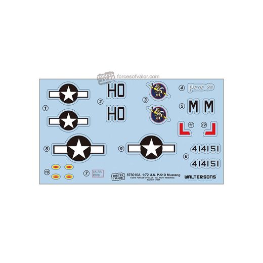 Maquette d'avion : P-51D Mustang 1/72 - Forces Of Valor 873010A