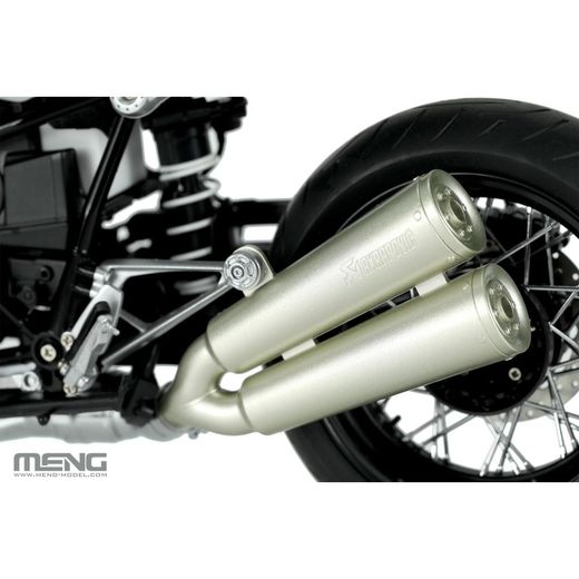 Maquette moto BMW R nineT Black Storm, prépeinte à clipser 1/9 - Meng MT003U