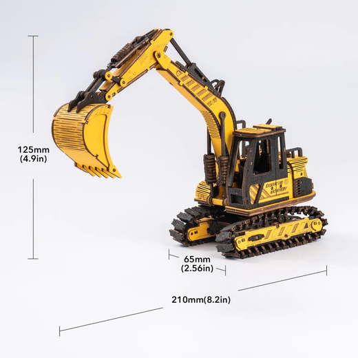 Puzzle 3D / Maquette bois : Pelleteuse - Robotime TG508K