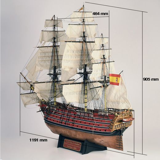 Maquette de voilier espagnol en bois : Nouveau Navire de Ligne Santísima Trinidad 1/84 - Artesania Latina 22901