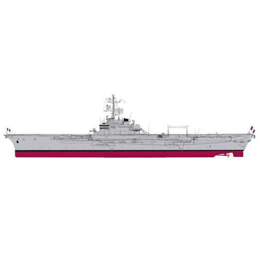 Maquette navire militaire : Porte-avions Clémenceau - 1/400 - Heller 81070