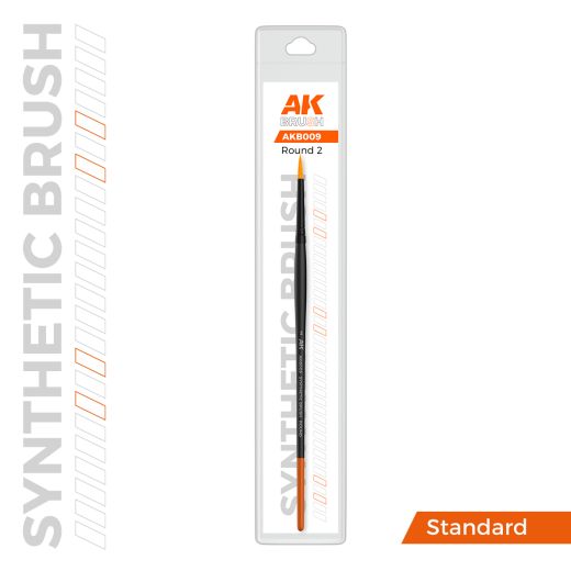 Pinceaux pour maquette et modélisme : Pinceau synthétique rond 2 - Ak Interactive B009