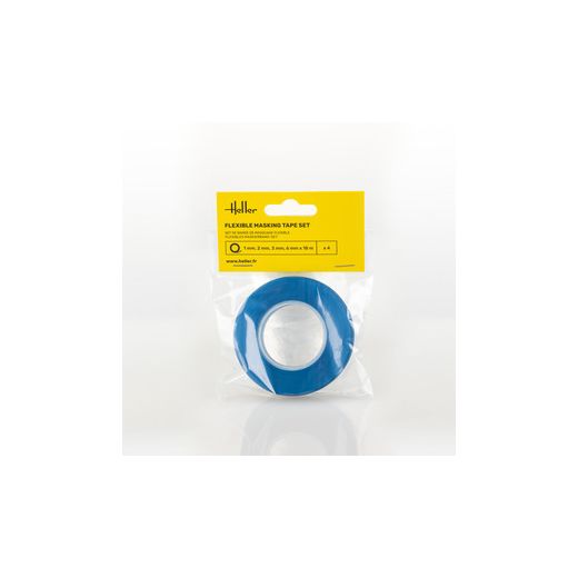 Outils de modélisme : Set de bande de masquage flexible (1, 2, 3, 6 mm x 18 m) - Heller 99014