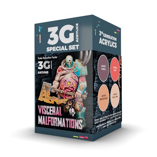 Peintures pour figurines : Wargame Color set Visceral malformations - AK 1065