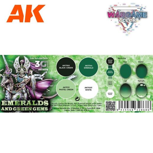 Wargame Color set Emeralds and grenn gems - AK 1078