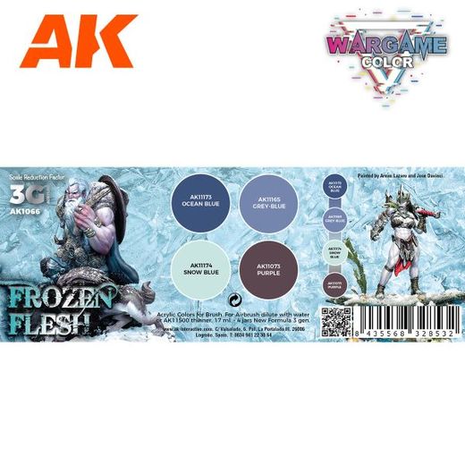 Peintures pour figurines : Wargame Color set effet peau gelée - AK 1066