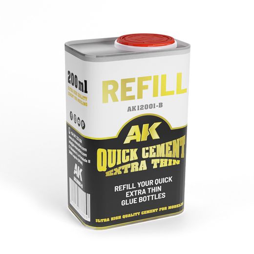 Adhésif pour maquette : Recharge Colle extra fine rapide 40 ml - AK Interactive 12001-B