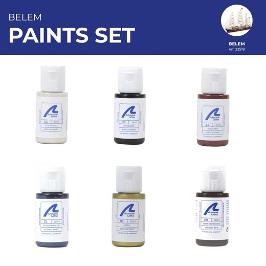 Ensemble de peintures maquette en bois : Voilier Belem Artesania Latina 277PACK2