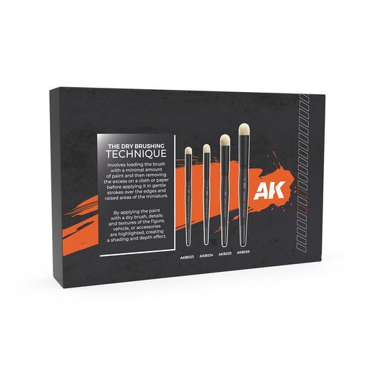 Set de pinceaux Dry Brush AK Interactive AKB103 – Pinceaux brossage à sec