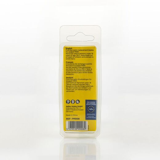 Outils de modélisme : Set de 5 lames de rechange à pointe fine pour scalpel - Heller 99008