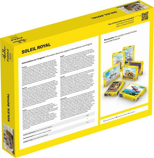 Puzzle 1500 pièces : Trois-mâts Soleil Royal - Heller 20899