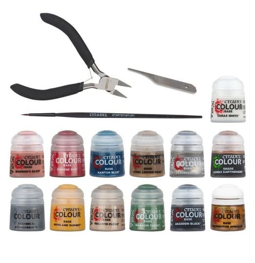 Contenu du Warhammer Age of Sigmar Paints + Tools Set – peintures et outils