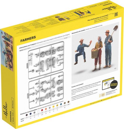 Coffret de figurines : Starter kit Fermiers 1/24 - Heller 58752
