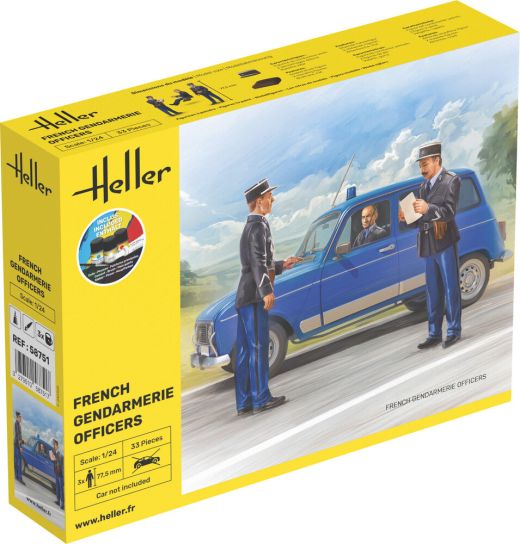 Figurines : Starter Kit Officiers de police français 1/24 - Heller 58751