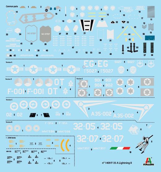 Maquette d'avion : F-35 A LIGHTNING II CTOL - 1:72 - Italeri 01409