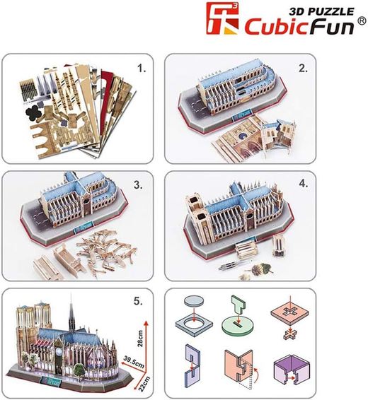 Maquette Puzzle 3D : Notre-Dame De Paris LED - Cubic Fun L173H