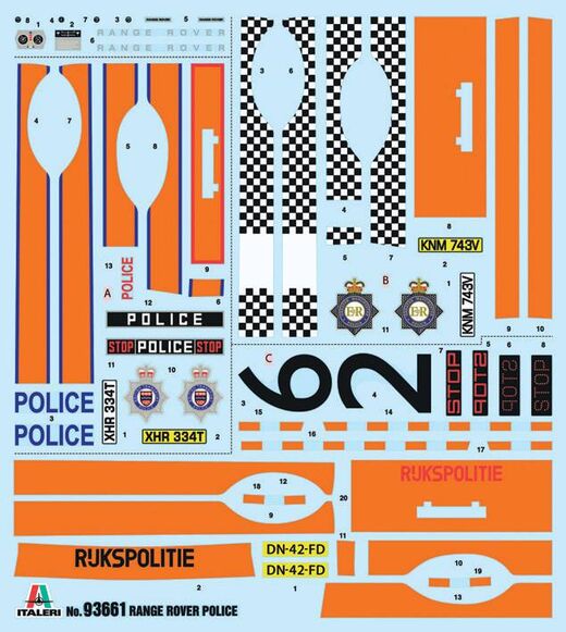 Maquette voiture : Range Rover Police 1/24 - Italeri 93661