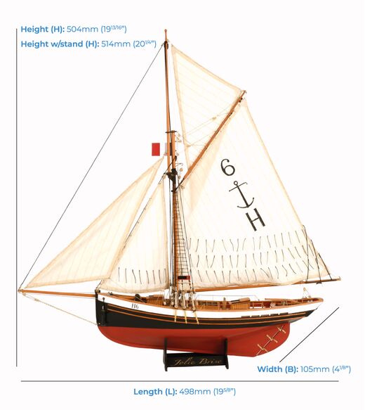 Maquette Jolie Brise 1/50 Artesania Latina 22185 | Cotre Français en Bois