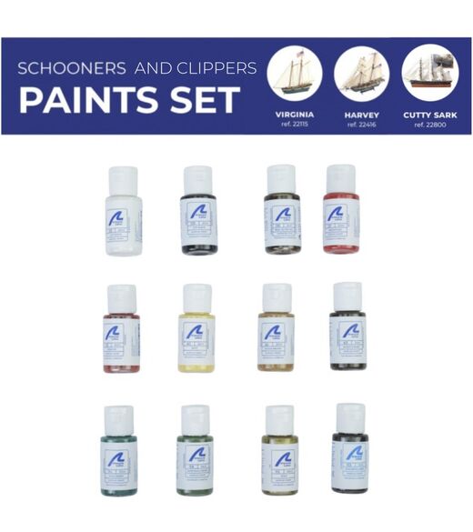 Ensemble de peintures maquette en bois : Voilier Cutty Sark - Artesania Latina 277PACK21