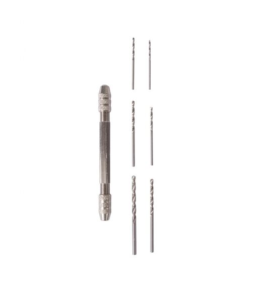 Outils de modélisme : Mini perceuse manuelle à double mandrin et 6 forets - Artesania 27018-2