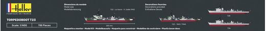 Maquette militaire : Starter Kit Torpedoboot T23 - 1:400 - Heller 57011