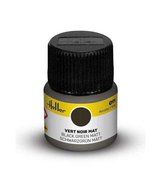 Peinture Acrylic 091 vert noir mat - Heller 091