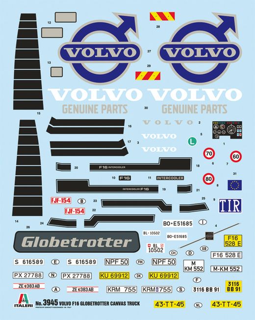 Maquette camion : Volvo F16 Globetrotter - 1:24 - Italeri 3945 03945