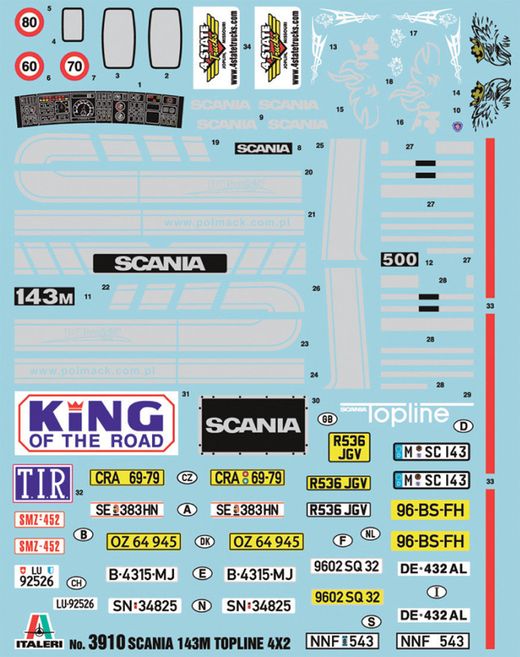 Maquette camion : Scania 143M Topline 4x2 - 1:24 - Italeri 03910