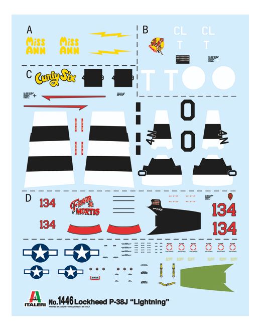 Maquette avion militaire : P-38J lightning - 1:72 - Italeri 01446 1446