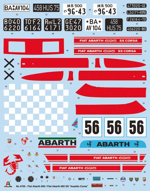 Maquette voiture de collection : FIAT Abarth 695SS - 1:12 - Italeri 04705