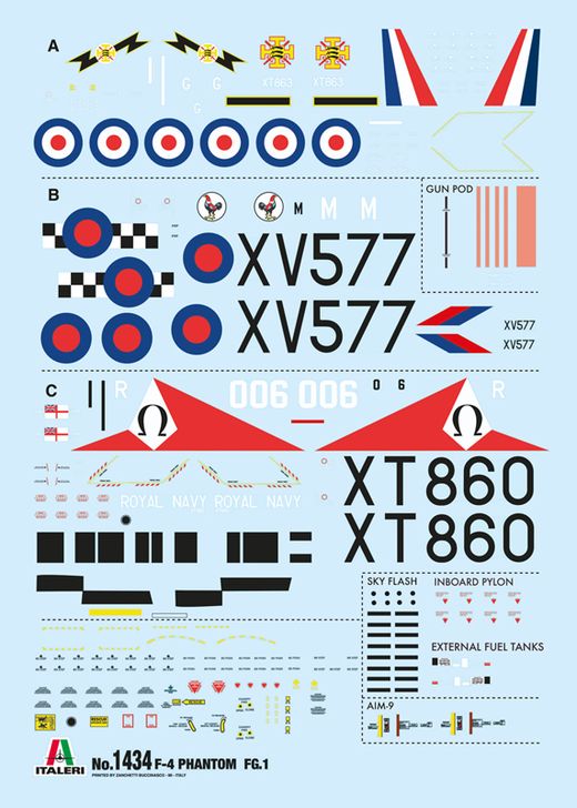 Maquette avion : F‐4 Phantom FG.1 - 1/72 - Italeri 1434 01434