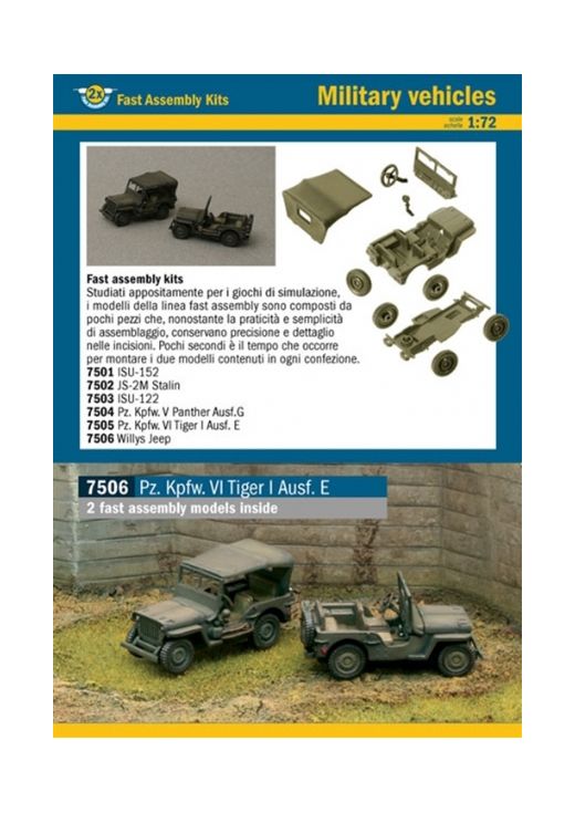 Maquettes véhicules militaires : 1/4 Ton 4x4 Truck - 1:72 - Italeri 07506