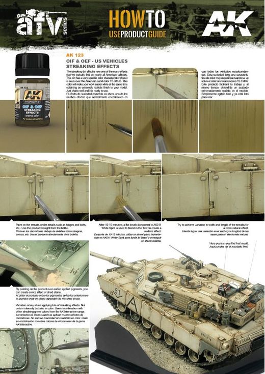 AK INTERACTIVE Oif & Oef - US Vehicles Streaking Effects--Effets de stries des véhicules américains - Ak Interactive AK123