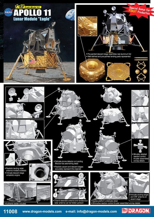 Maquette espace - LEM Eagle ‐ 1/48 - Dragon 11008