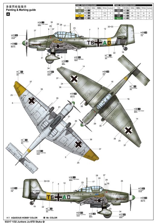 maquette avion Junkers S JU-87D Stuka 1942 1:32 - Trumpeter 03217