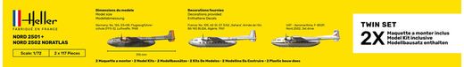 Maquettes avions : Starter kit Nord2501 + Nord 2502 "Noratlas" Twinset - 1/72 - Heller 55374