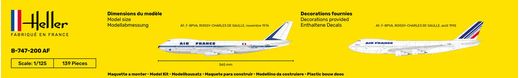 Maquette avion civil : Boeing 747 "Air France" - 1/125 - Heller 80459