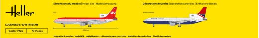 Coffret maquette avion civil : Starter kit Lockheed L-1011 Tristar 1/125 - Heller 56451