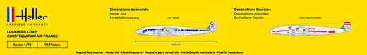 Maquette avion militaire : L-749 Constellation AIR FRANCE - 1/72 - Heller 80310