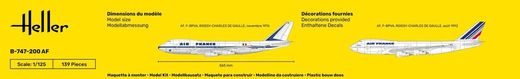 Maquette avion civil : Starter Kit Boeing 747 "Air France" 1/125 - Heller 56459