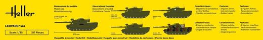 Maquette véhicule blindé - Starter Kit Leopard 1A4 1/35 - Heller 57126