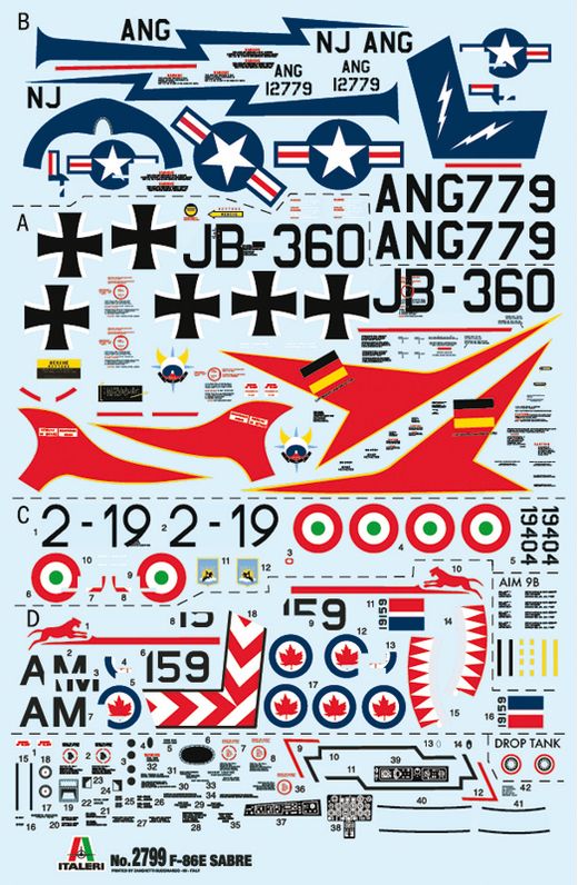 Maquette avion moderne : F-86E Sabre - 1:48 - Italeri 2799 02799 - france-maquette.fr