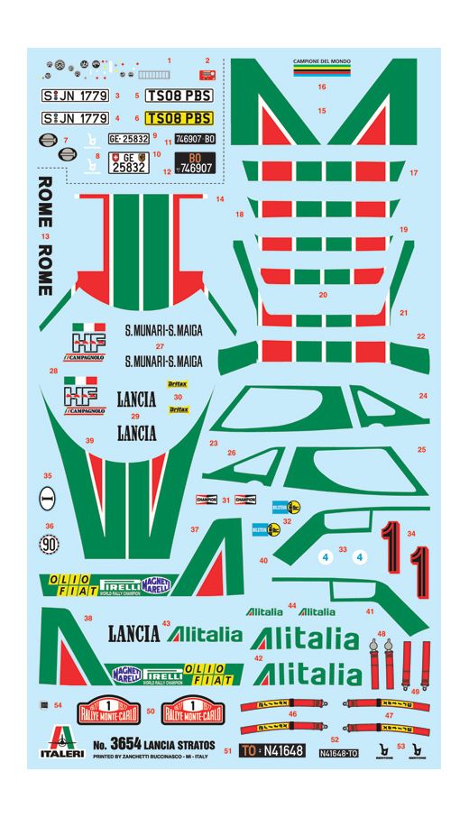 Maquette voiture : Lancia Stratos HF - 1:24 - Italeri 03654