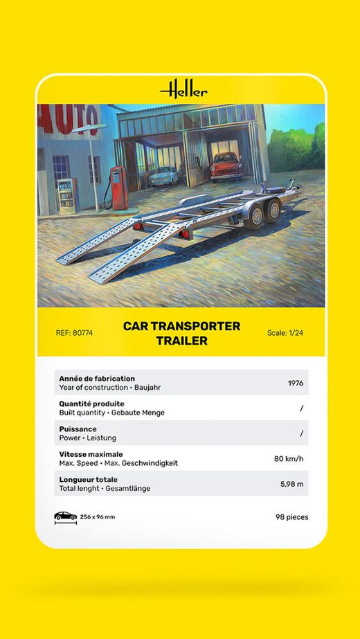 Remorque de transport 1/24 - Heller 80774