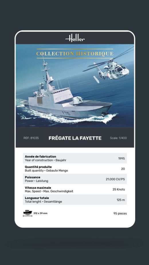 Maquette Frégate La Fayette 1/400 - Heller 57035