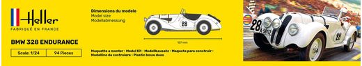 Maquette voiture : Starter Kit 328 Endurance - 1:24 - Heller 56782