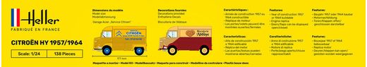 Maquette voiture de collection : Starter Kit Citroën Type H 2 - 1/24 - Heller 56744