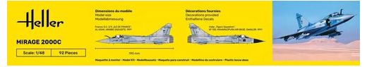 Maquette avion militaire : Starter Kit Mirage 2000 C 1/48 - Heller 56426