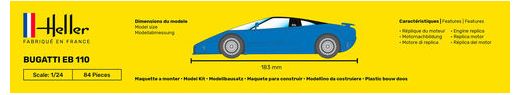 Maquette voiture : Starter kit Bugatti EB 110 1/24 - Heller 56738