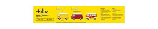 Maquette camionette : Starter Kit Renault Estafette toit surélevé 1/24 - Heller 56740